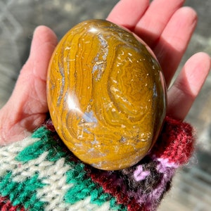Large Ocean Jasper Palm Power Stone! For Joy and Positivity!