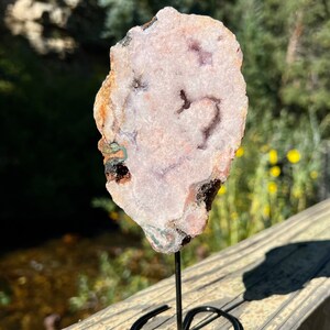 Rare Pretty Pink Amethyst Slice on Stand! Brings Love and Compassion