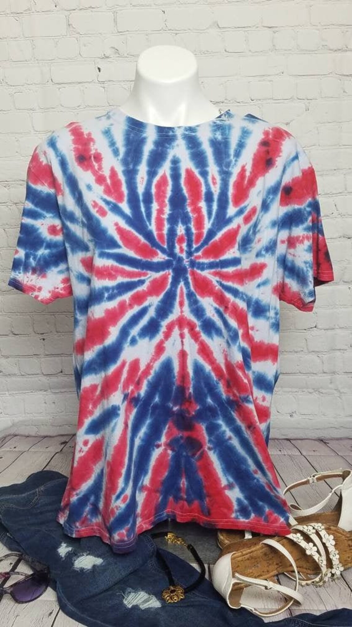 Adult X-Large Patriotic tie dye T shirt unisex mens | Etsy