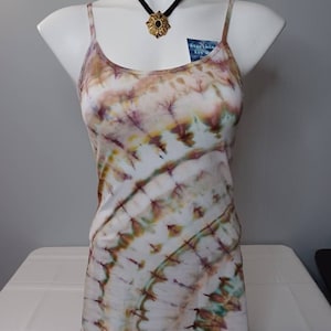 Adult Small- Ice dyed tie dye cami tunic tank top- longer length, Old Navy brand, adjustable straps, tall, stretchy, small, ice dye, tie dye