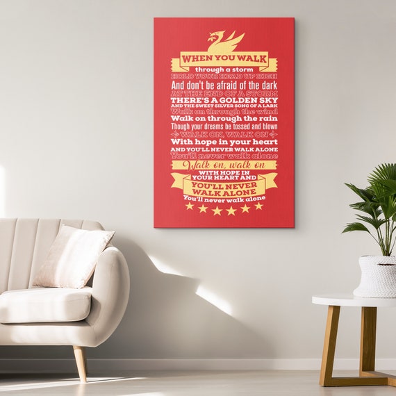 Liverpool Fc Canvas Ynwa Soccer Wall Decor Art Etsy