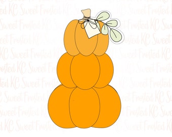 Stacked Pumpkins with Leaves Cookie Cutter