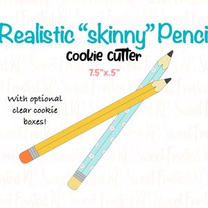 Realistic Skinny Pencil Cookie Cutter.