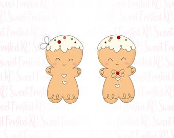 2pc Gingerbread Boy and Girl Cookie Cutter Set