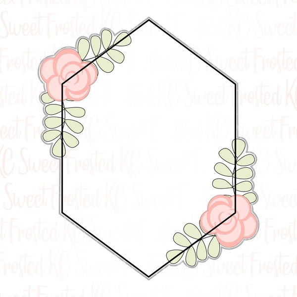 Tall Floral Hexagon Cookie Cutter
