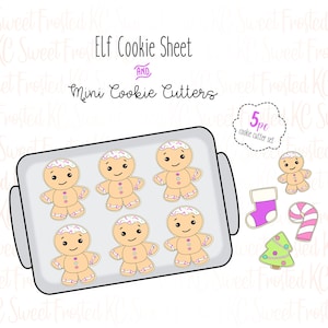 Elf Cookie Sheet Pan and Mini Cookie Cutters 5pc Sec - Etsy