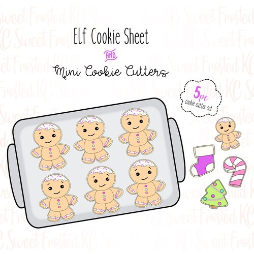 Elf Cookie Sheet Pan and Mini Cookie Cutters 5pc Sec - Etsy