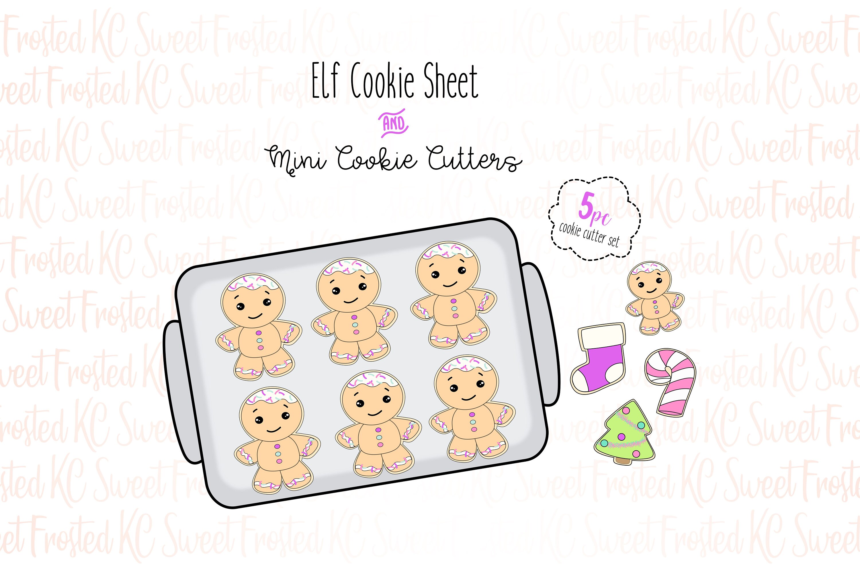Elf Cookie Sheet Pan and Mini Cookie Cutters 5pc Sec - Etsy