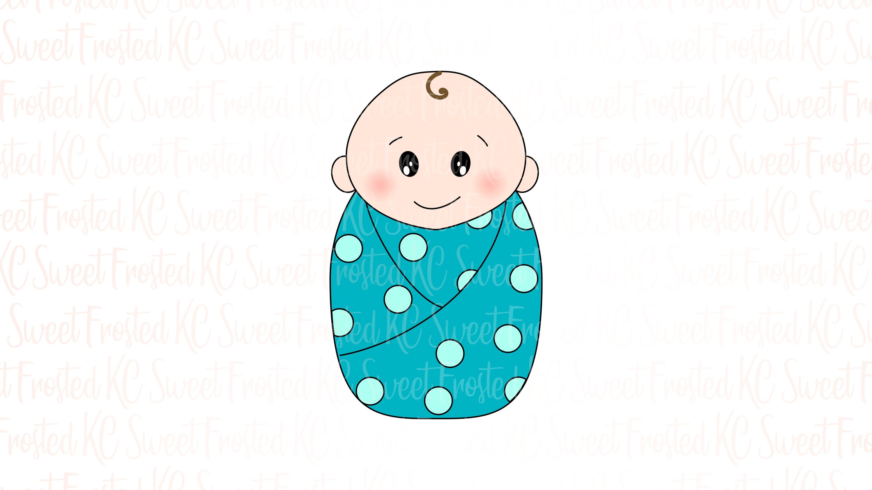 Swaddled Baby Boy Cookie Cutter Etsy