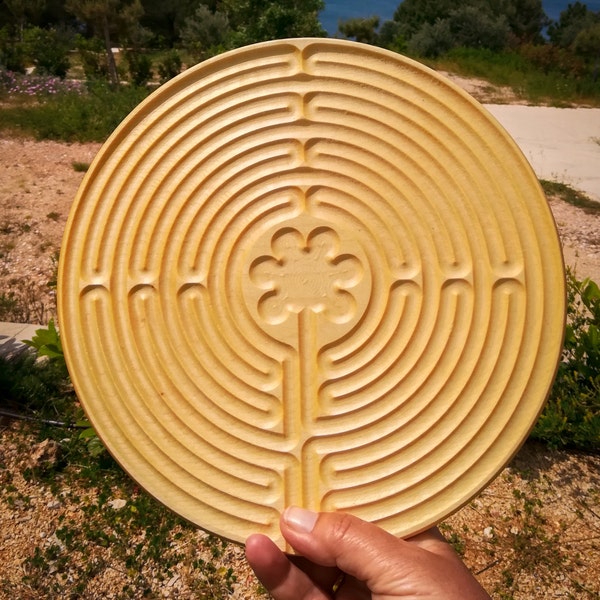 Finger Labyrinth, 26 cm, wie Chartres Labyrinth zur Meditation, geölt