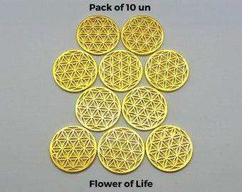 Flower of Life metalen bedel Heilige Geometrie mandala orgone benodigdheden sieraden kunst & ambachten maken (gouden kleur)