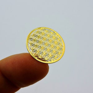 5 Stück Blume des Lebens (2cm/0,787 Zoll) Heilige Geometrie Metallaufkleber Mandala Orgon Schmuck Kunst & Handwerk Herstellung Metallkleber
