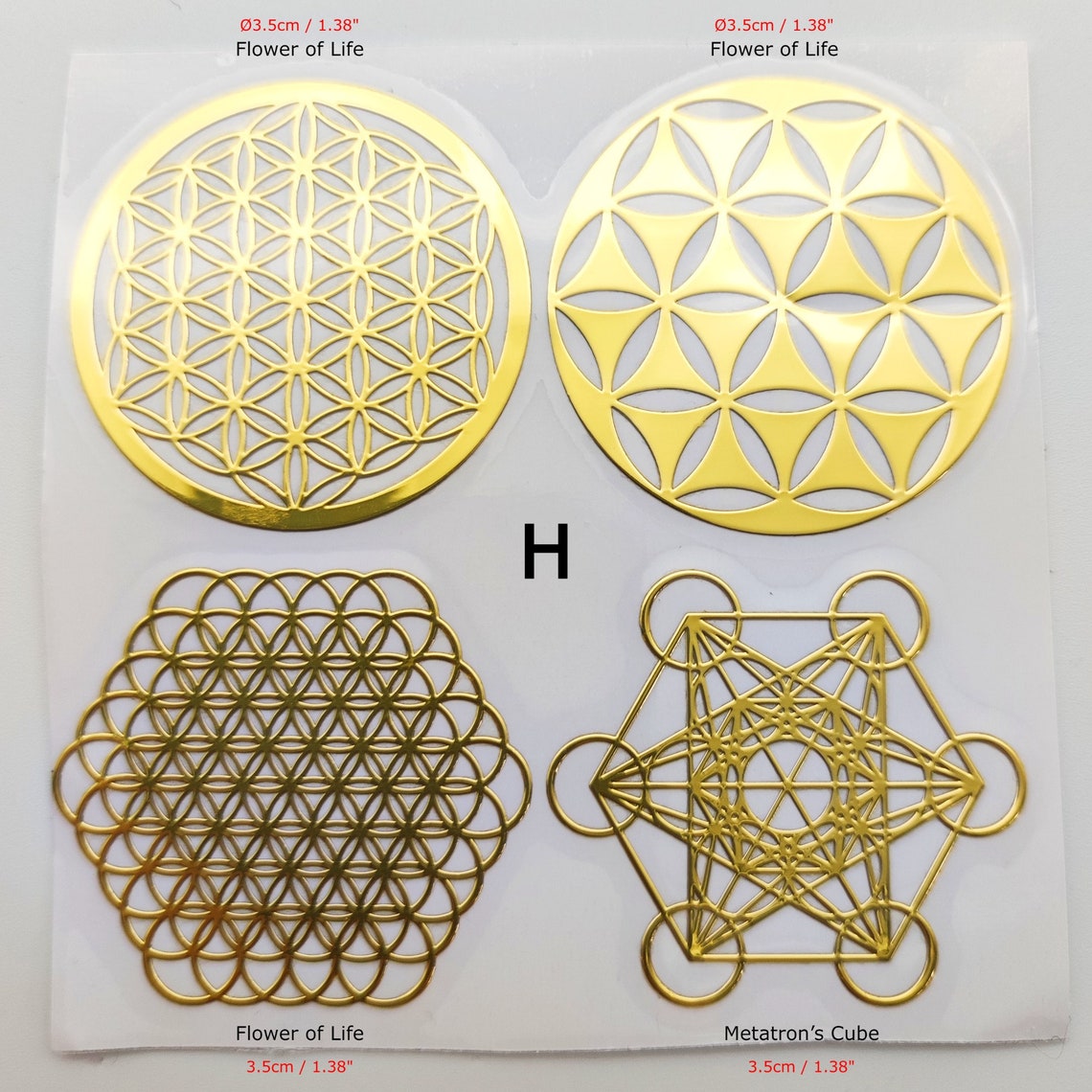 Sacred Geometry Copper Sticker Flower of Life Chakras Metatron Cube ...