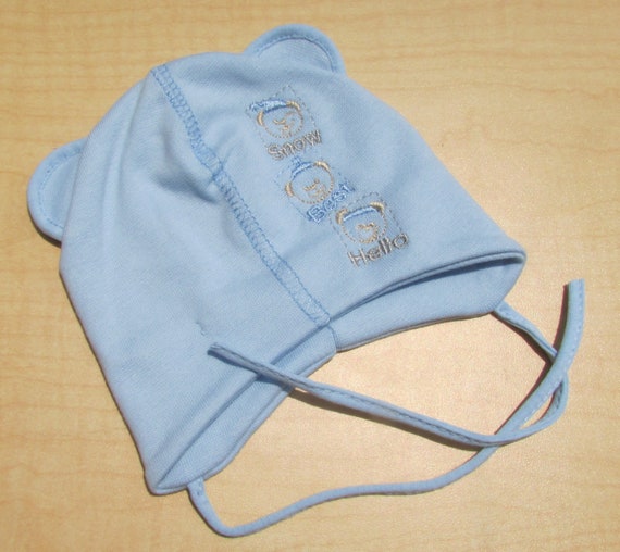 baby hat with tie strings