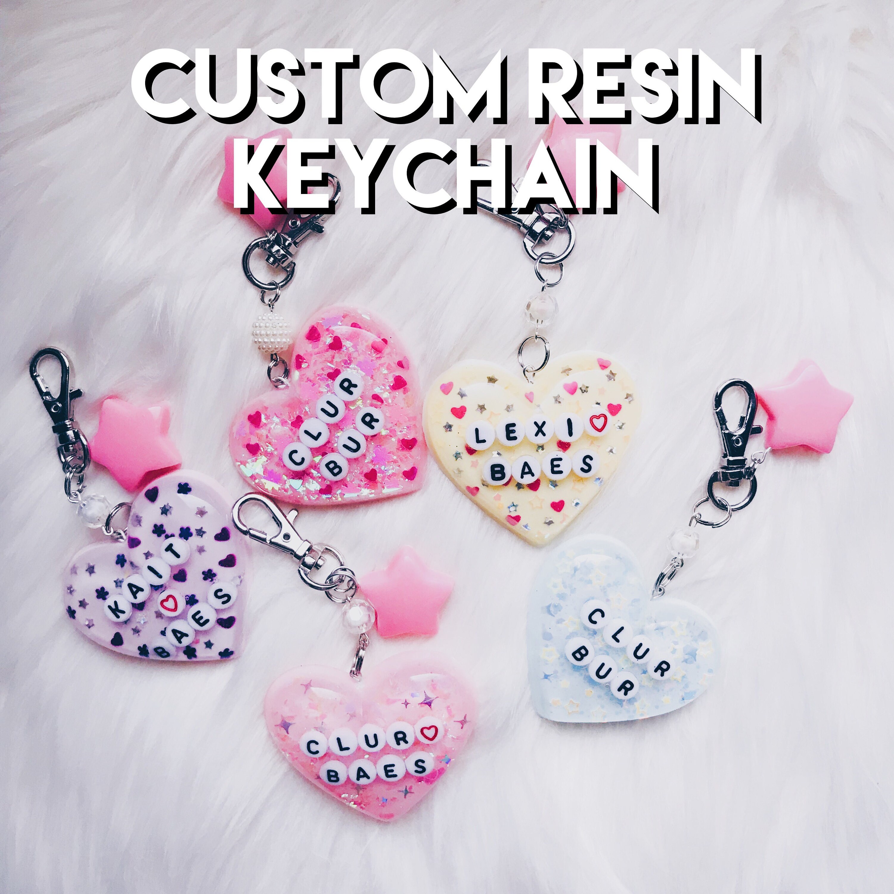 Custom Resin Keychain Personalized Keychain Cute Keychain Etsy
