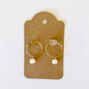 Small Gold Hoops with Pearls / Small Hoops / Small Pearl Earrings / Thin Hoops / Pearl Hoop Earrings / Dainty Jewelry / Bridesmaid Earrings