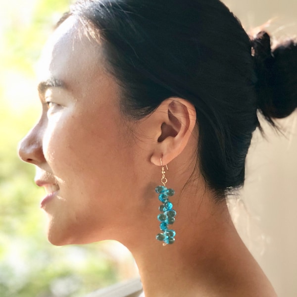 Unique Blue Earrings / Modern Earrings / Modern Jewelry / Futuristic Jewelry / Blue Earrings / Statement Earrings / Fun Earrings