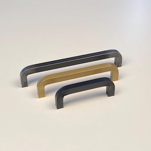 Hand forged cabinet pulls. 1/2” and 3/8” square stock. (Salinas)