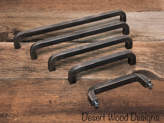 Hand Forged Cabinet Pulls. 1/2 Square Stock. (salinas) - Etsy