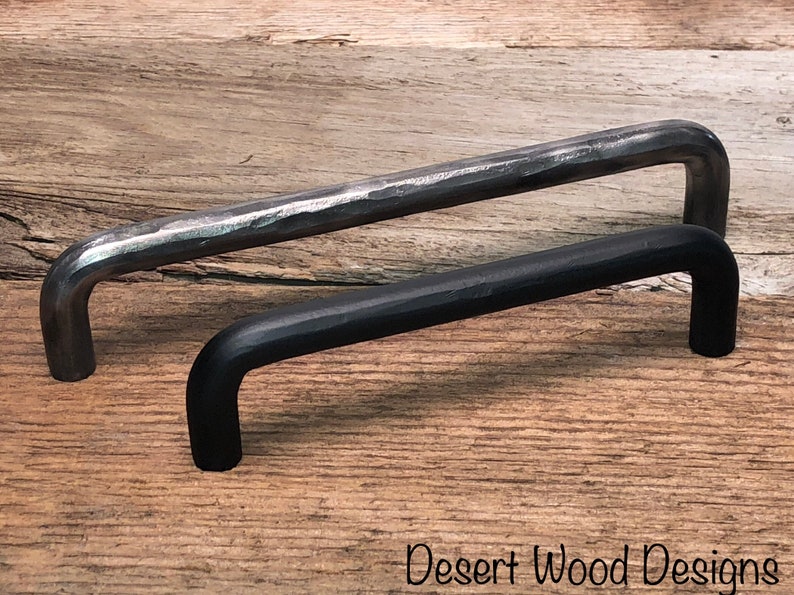 Hand forged hammered cabinet pulls. Farmhouse, Studio, Modern, and Rustic image 4