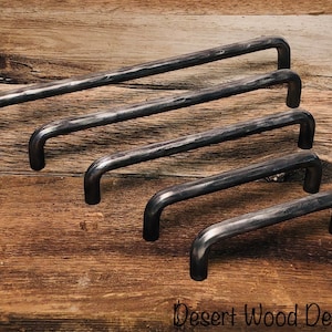 Hand forged hammered cabinet pulls. Farmhouse, Studio, Modern, and Rustic image 1