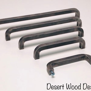 Iron cabinet pulls. Hand forged cabinet pulls. Farmhouse, industrial, modern, studio, and rustic pulls. image 5