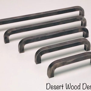 Iron cabinet pulls. Hand forged cabinet pulls. Farmhouse, industrial, modern, studio, and rustic pulls. image 3
