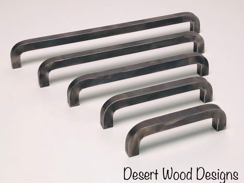 Iron cabinet pulls. Hand forged cabinet pulls. Farmhouse, industrial, modern, studio, and rustic pulls. image 3