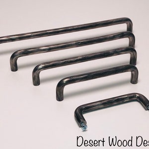 Hand forged hammered cabinet pulls. Farmhouse, Studio, Modern, and Rustic image 3