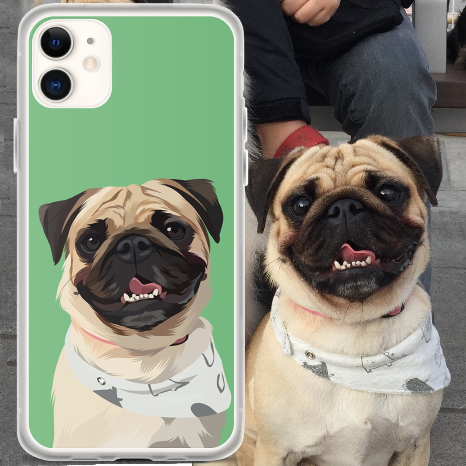 Custom Pet Portrait Phone Case Personalized Gift for Dog Etsy