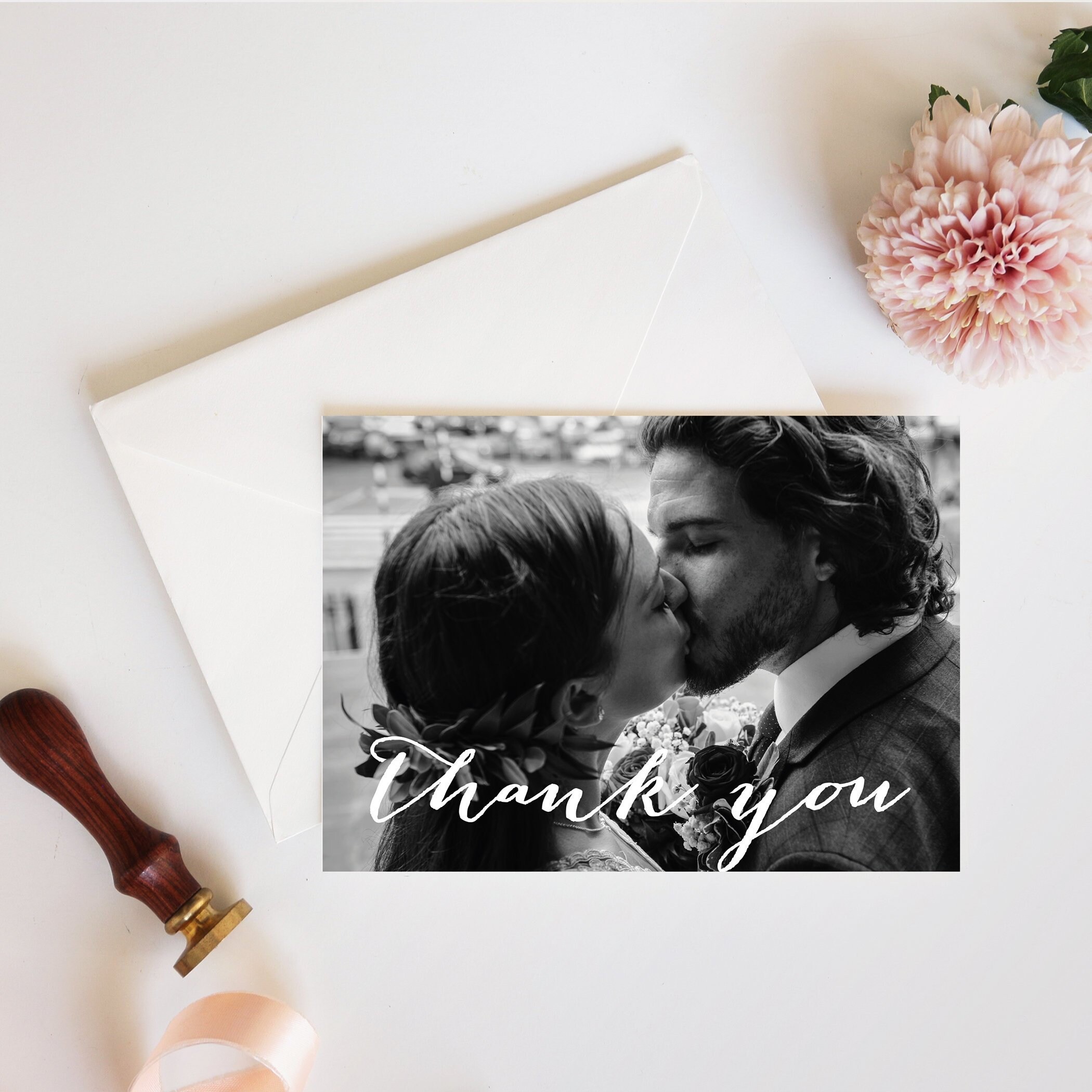 Photo Wedding Thank You Card Thank You Cards Wedding Thank You