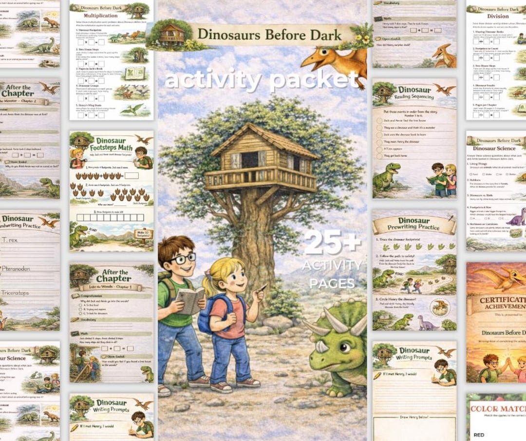 Magic Tree House Dinosaurs Before Dark Activity Packet | Digital ...