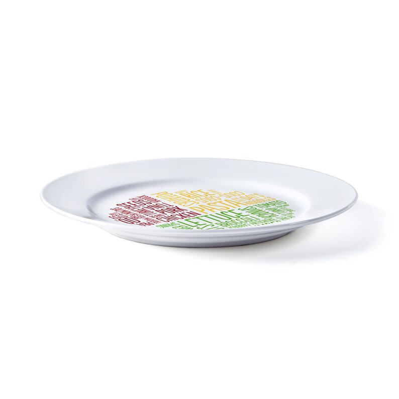 Melamine Healthy Portion Plate Word Cloud/Dishwasher Safe image 3