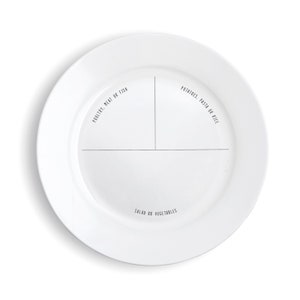 Melamine Healthy Portion Plate Classic/Dishwasher Safe image 1