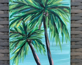 Palm Trees Original Acrylic Painting 5 x 7