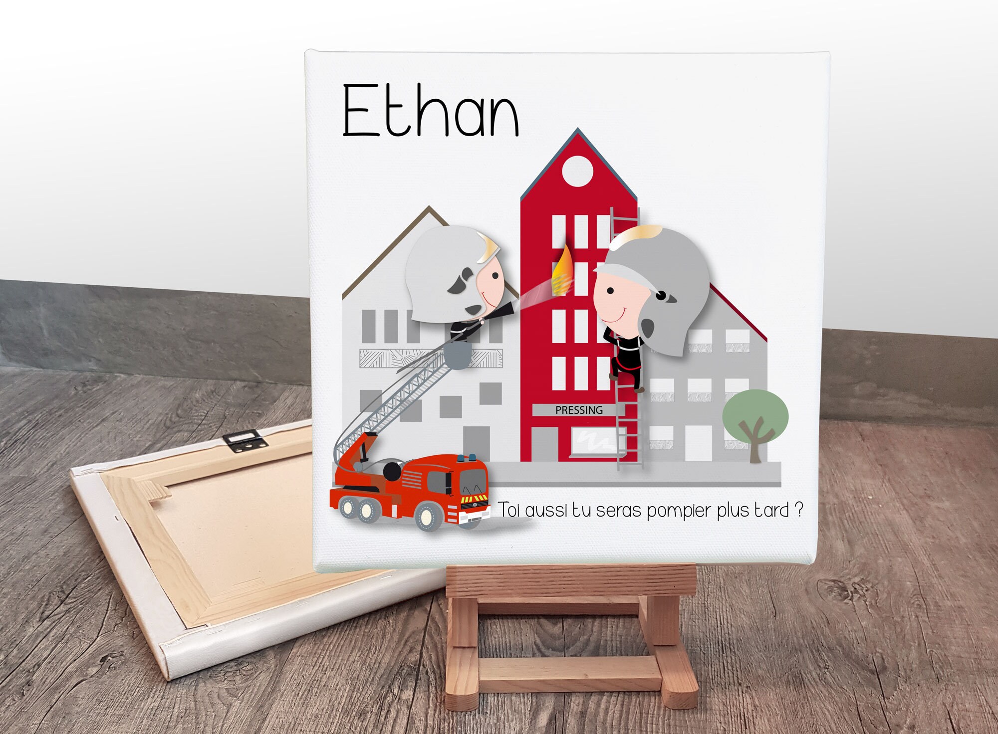 Toile Prénom d'un Futur Pompier