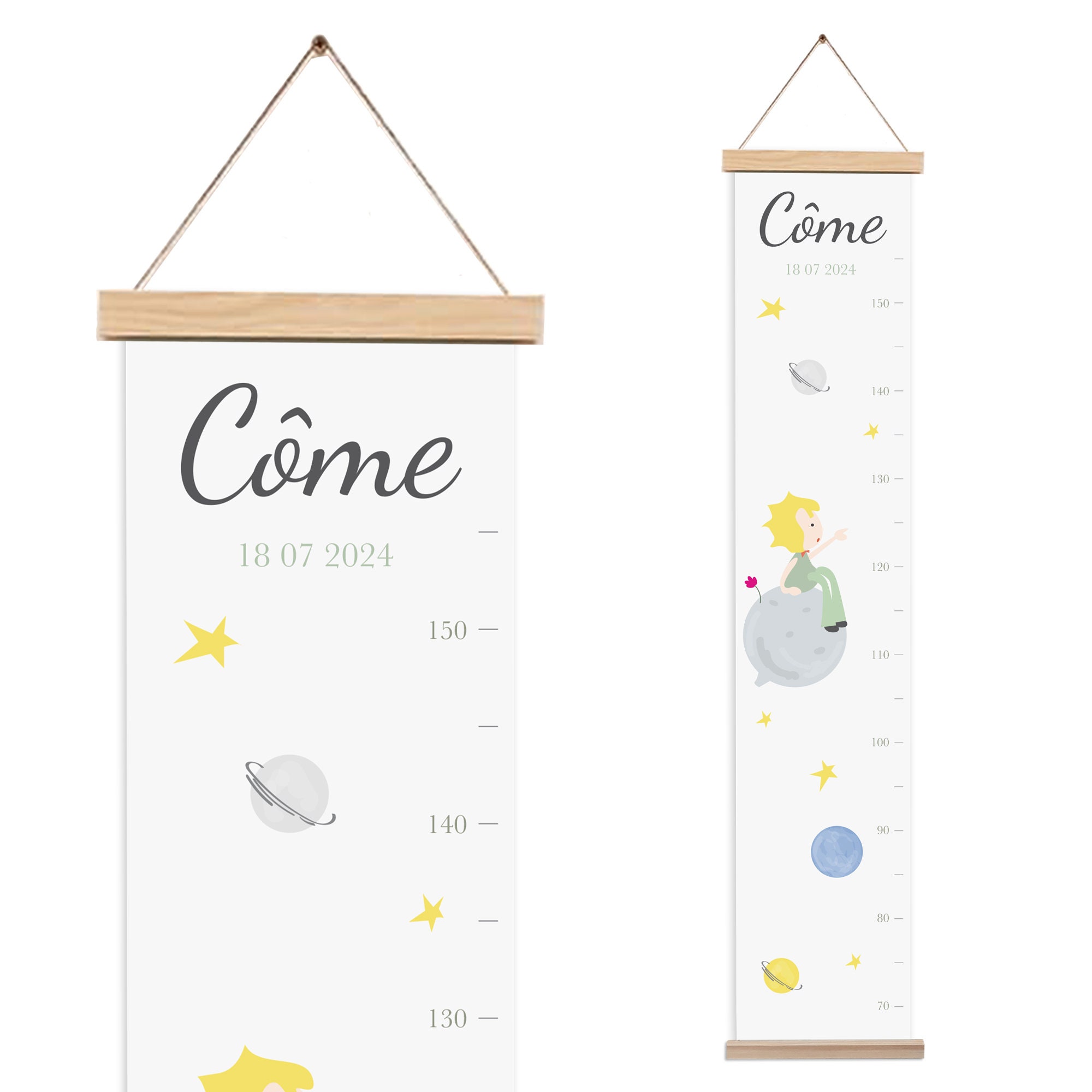 Fabric Height Chart With Space Theme Personalized With the Baby's First