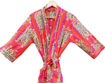 Peignoirs kimono 100 % coton, kimono en pur coton, kimono en coton, vêtements de festival, caftan kimono, kimono oriental, peignoirs pour femmes