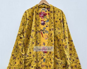 Giacca di velluto, vestaglia kimono, giacca reversibile, abbigliamento invernale, vestaglie di velluto, accappatoio lungo kimono, cappotto di giacche di velluto, regalo per lei