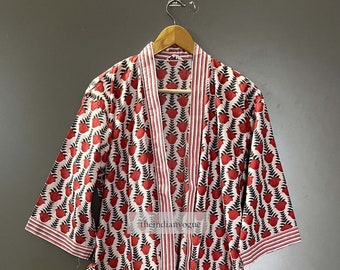 EXPRESS DELIVERY- Cotton kimono Robes, Bird print Kimono, Soft and comfortable Bath robes, wrap dress, House Coat Robe