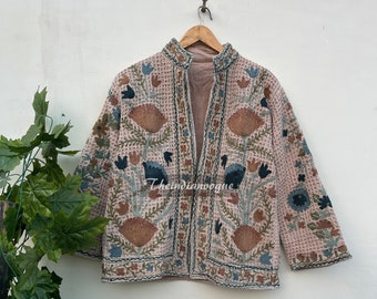 Chaqueta Suzani corta bordada a mano chaqueta clásica bata TNT chaqueta Suzani, abrigo Suzani, bata, regalo para ella,