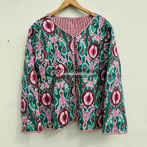 Vintage Inspired Quilted Jacket: Floral Bohemian Cotton Patchwork Coat
