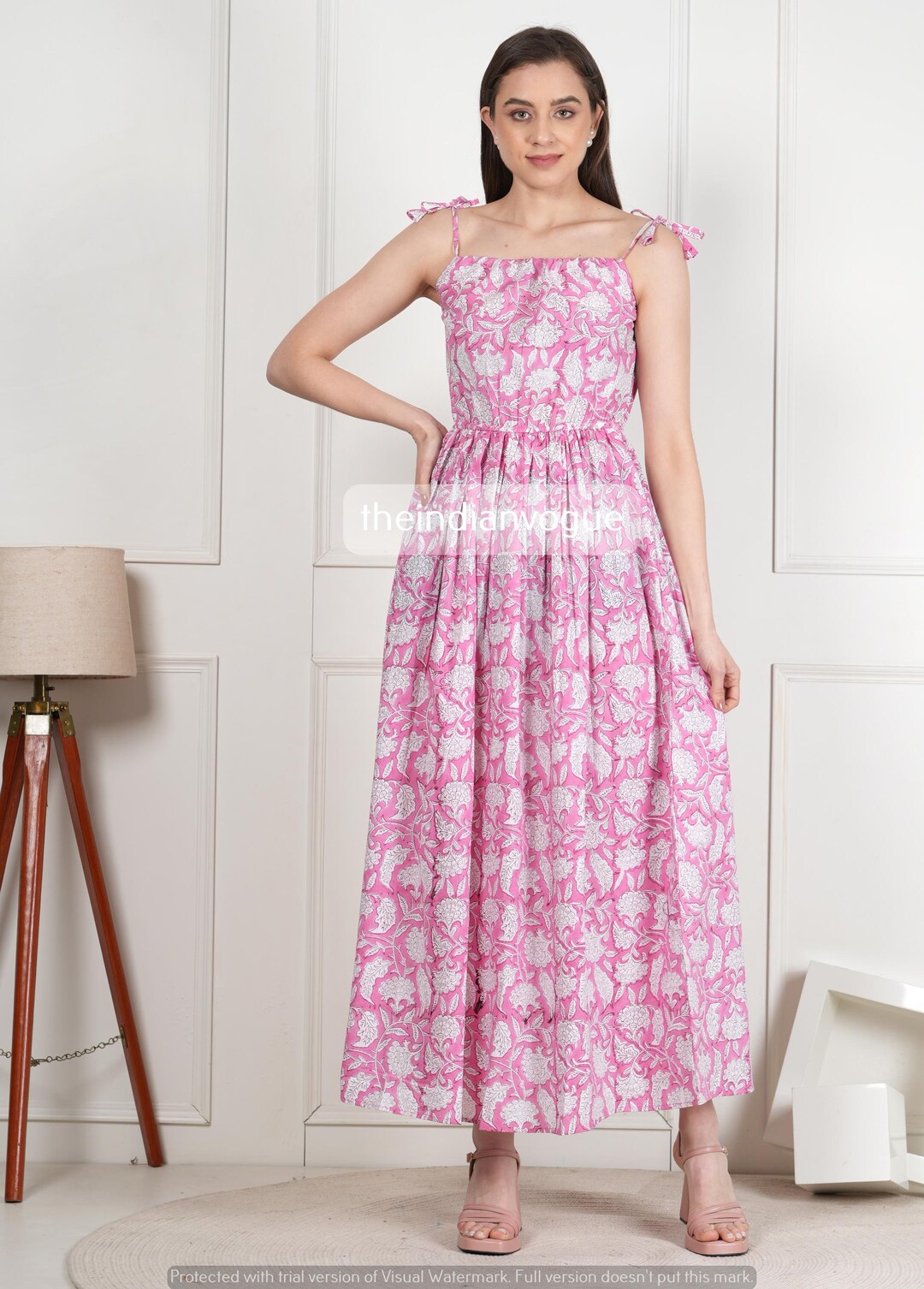 Cotton Maxi Dress: Indian Block Print, Boho Summer Daywear - Etsy