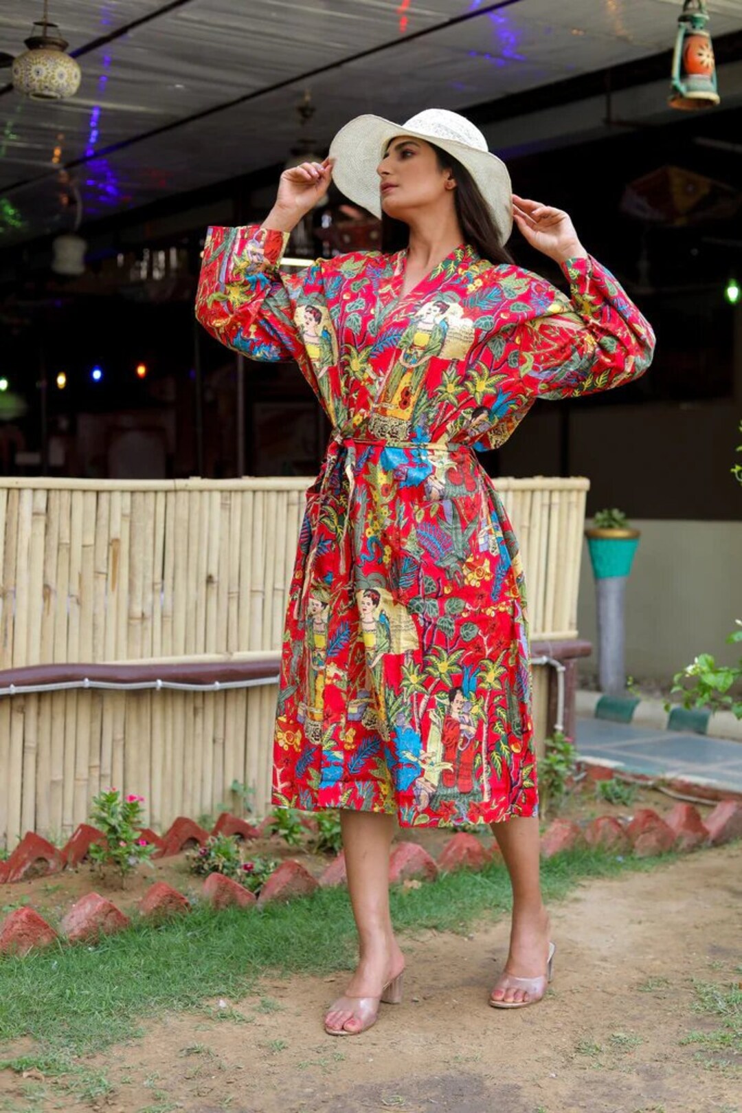 Frida Kahlo Cotton Kaftan Robe: Plus Size Summer Beachwear - Etsy