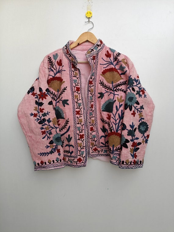 Handmade Suzani TNT Jacket: Embroidered Indian Short Coat