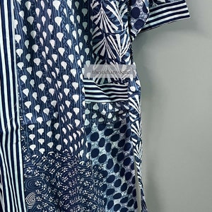Vestaglia in kimono di cotone, vestaglia da damigella d'onore con stampa a blocchi, biancheria da notte estiva, taglia unica immagine 5
