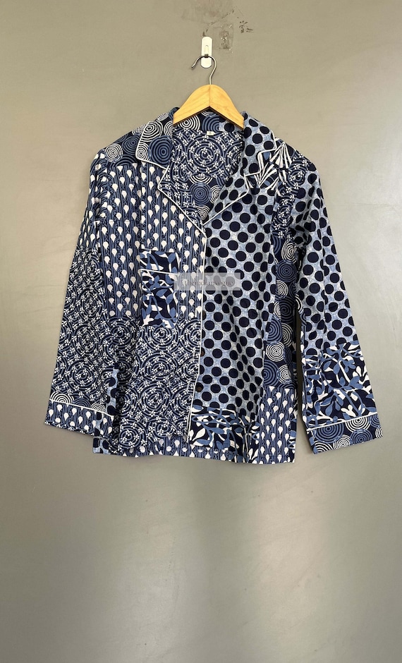 Indigo Cotton Pajama Set: Women's Night Suit
