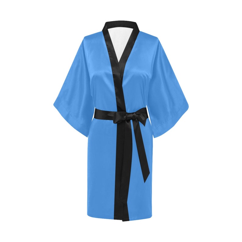 Bridesmaid Robes Luxurious Short Kimono Robe Baby Blue