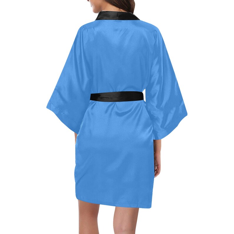 Bridesmaid Robes Luxurious Short Kimono Robe Baby Blue