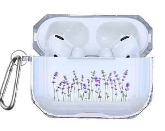 Lavender Flowers Case For AirPods 2 Pro Clear AirPods 3 Case Wild Flowers Headphones Case Fits Airpods 1 2 Women Men Gift AP22